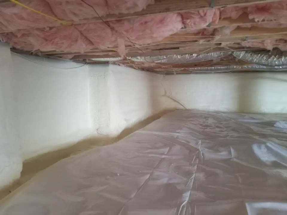 Crawl space encapsulation with closed-cell spray foam for Flat Roof Repair in Poughkeepsie